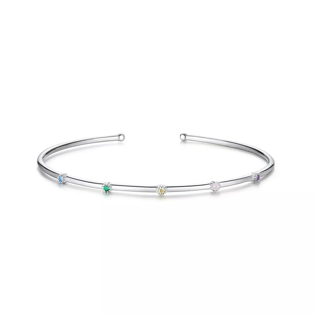 Bratara din argint Glamour Rainbow Stones, Argint 925, Pentru Femei 5.45g