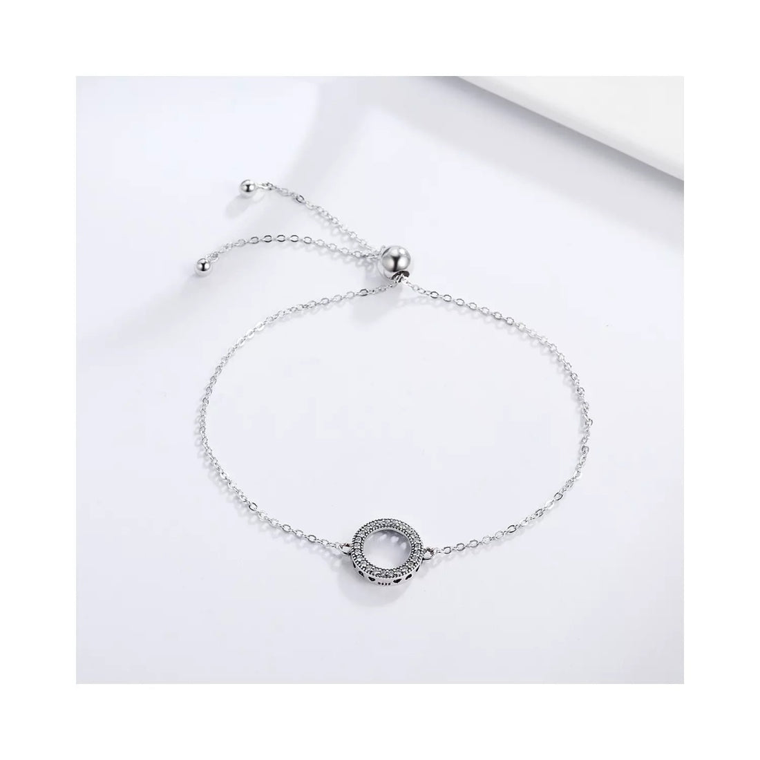 Bratara din argint Glittering Round Circle, Argint 925, Pentru Femei