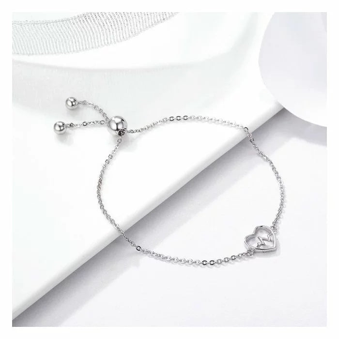 Bratara din argint Heart and Pulse, Argint 925, Pentru Femei 1.72g