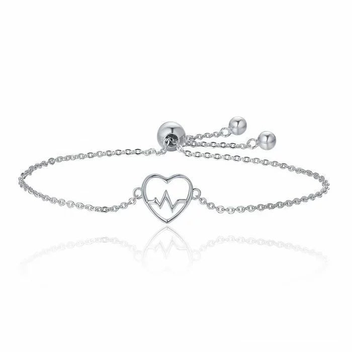 Bratara din argint Heart and Pulse, Argint 925, Pentru Femei 1.72g
