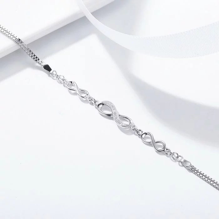 Bratara din argint Infinite Crystals, Argint 925, Pentru Femei 3.18g