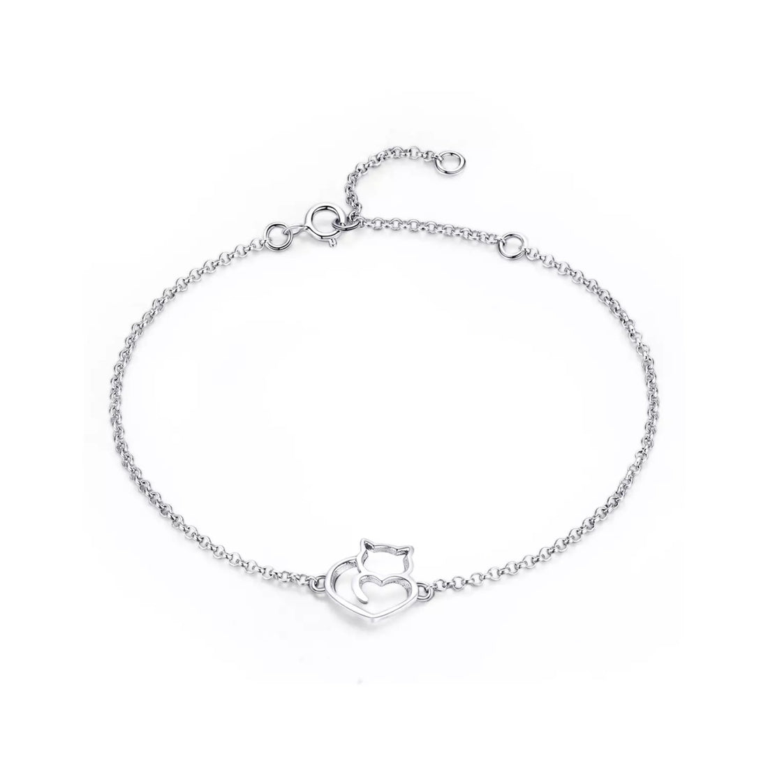 Bratara din argint Lovely Cat, Argint 925, Pentru Femei 1.55g