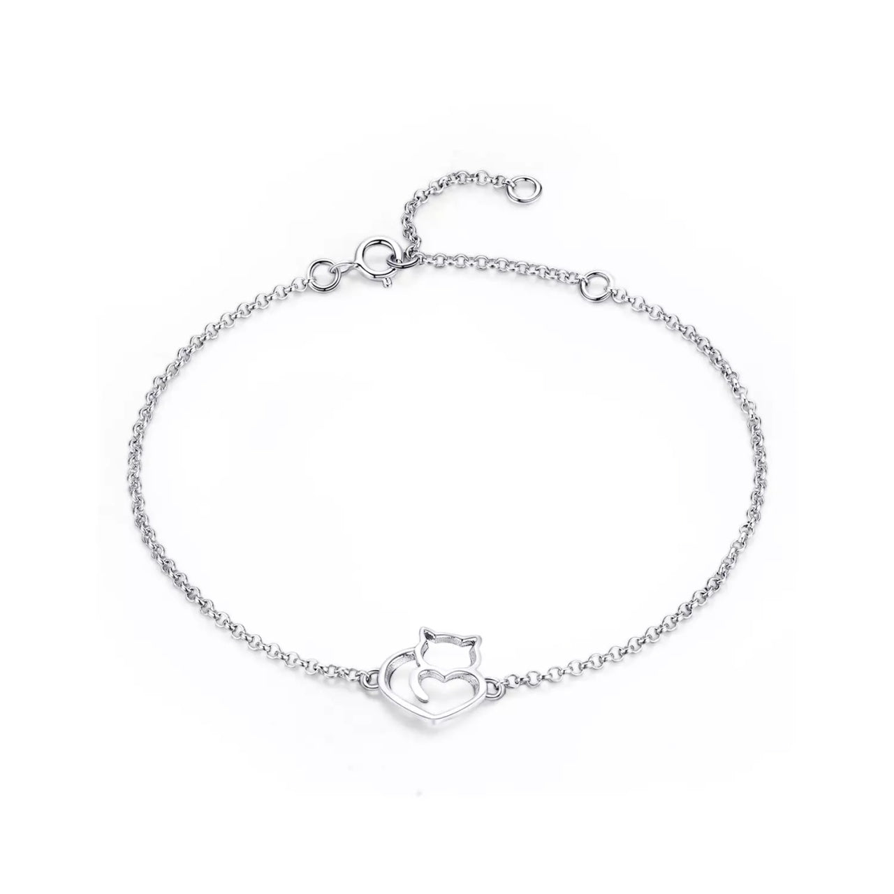 Bratara din argint Lovely Cat, Argint 925, Pentru Femei 1.55g