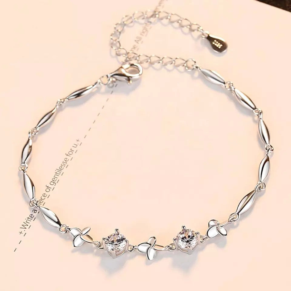 Bratara Din Argint 925 Model Floare Zirconiu 3.5g