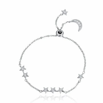 Bratara din argint Moon and Stars Whisper, Argint 925, Pentru Femei 2.83g