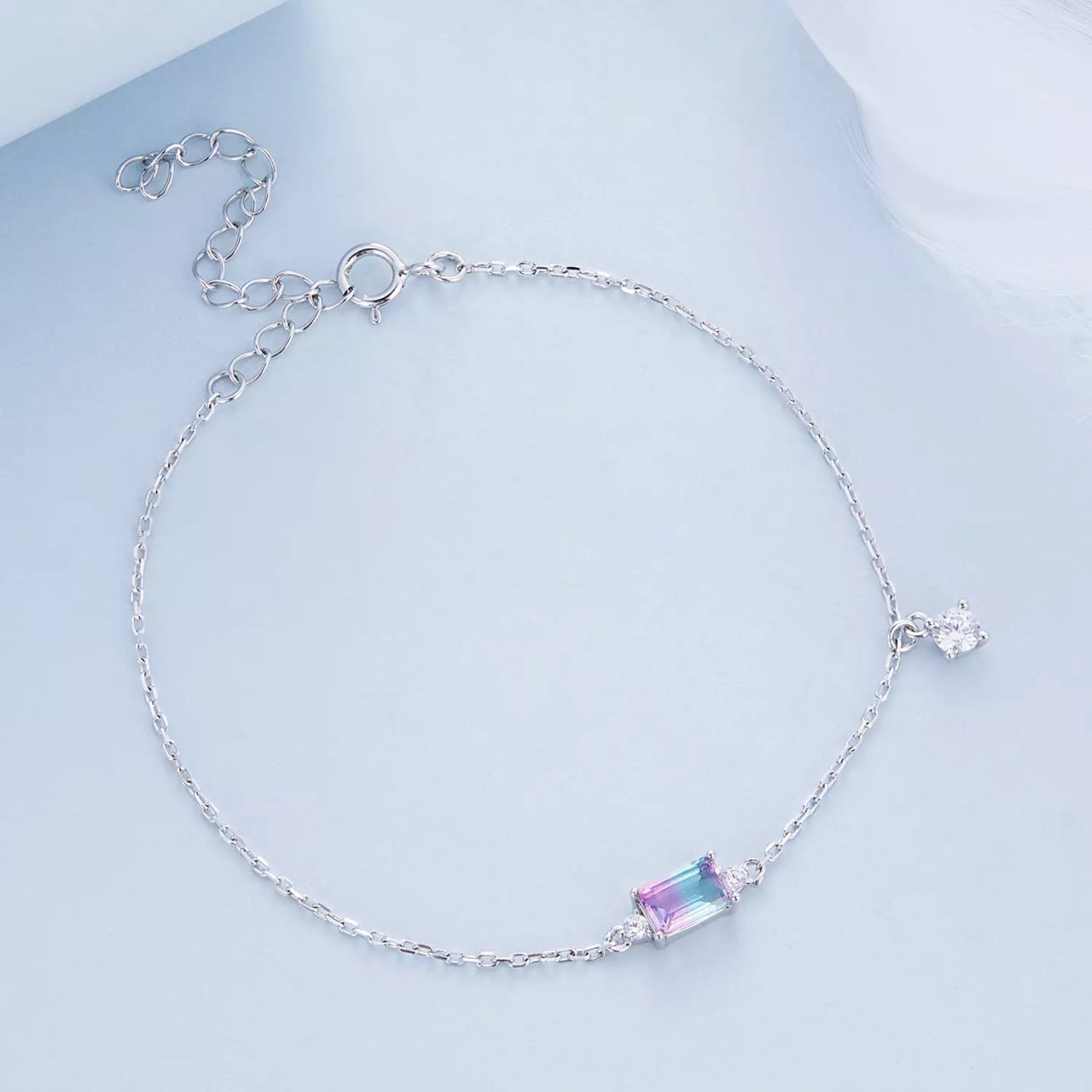 Bratara din argint Multicolored Rectangle, Argint 925, Pentru Femei