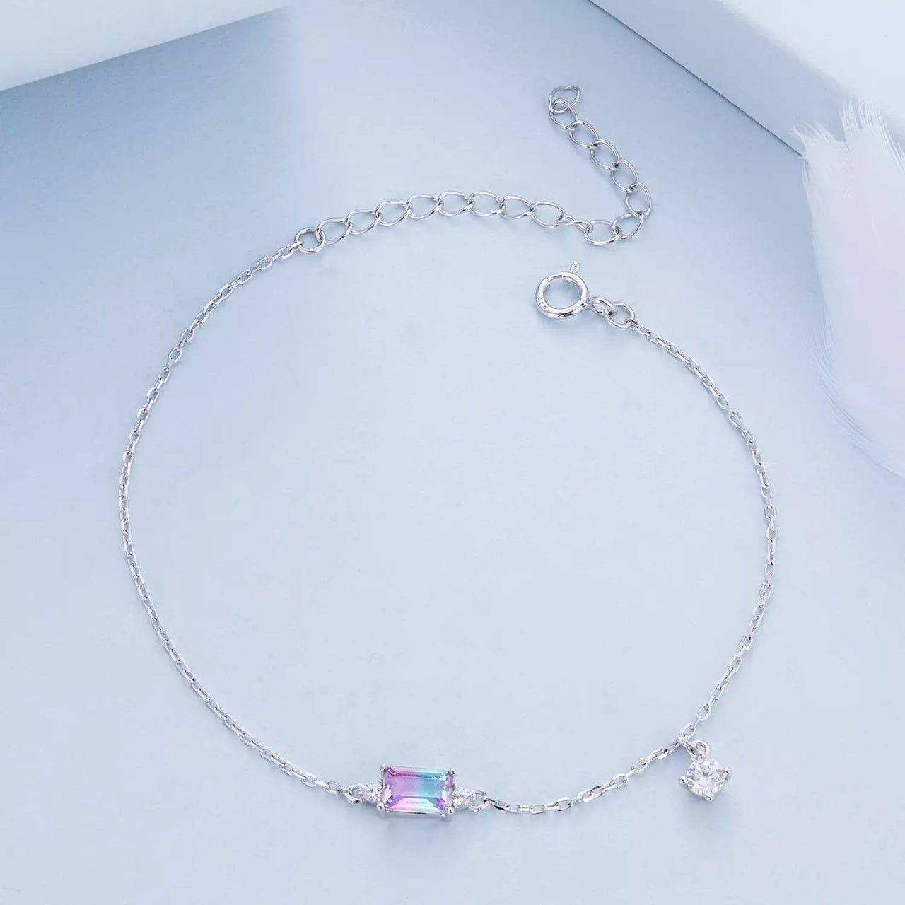 Bratara din argint Multicolored Rectangle, Argint 925, Pentru Femei