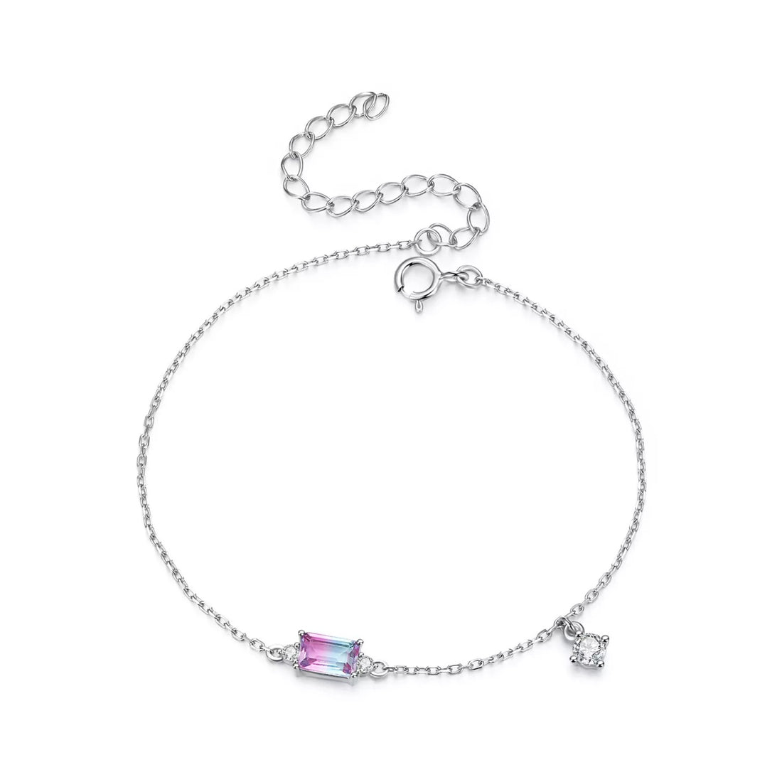 Bratara din argint Multicolored Rectangle, Argint 925, Pentru Femei