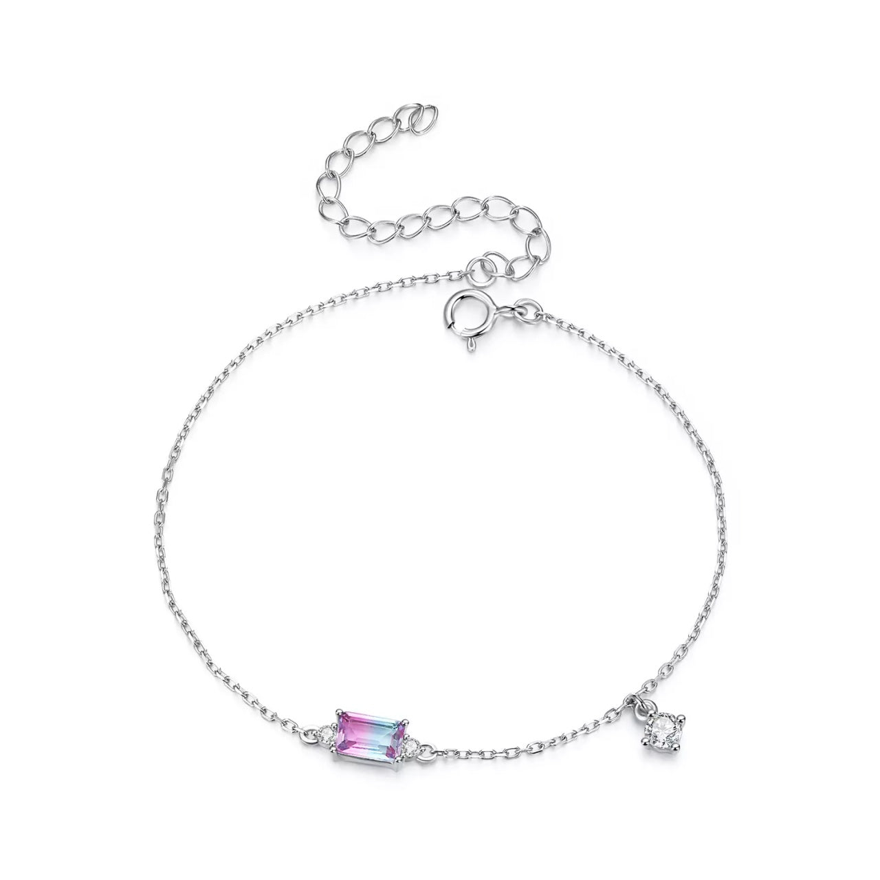 Bratara din argint Multicolored Rectangle, Argint 925, Pentru Femei