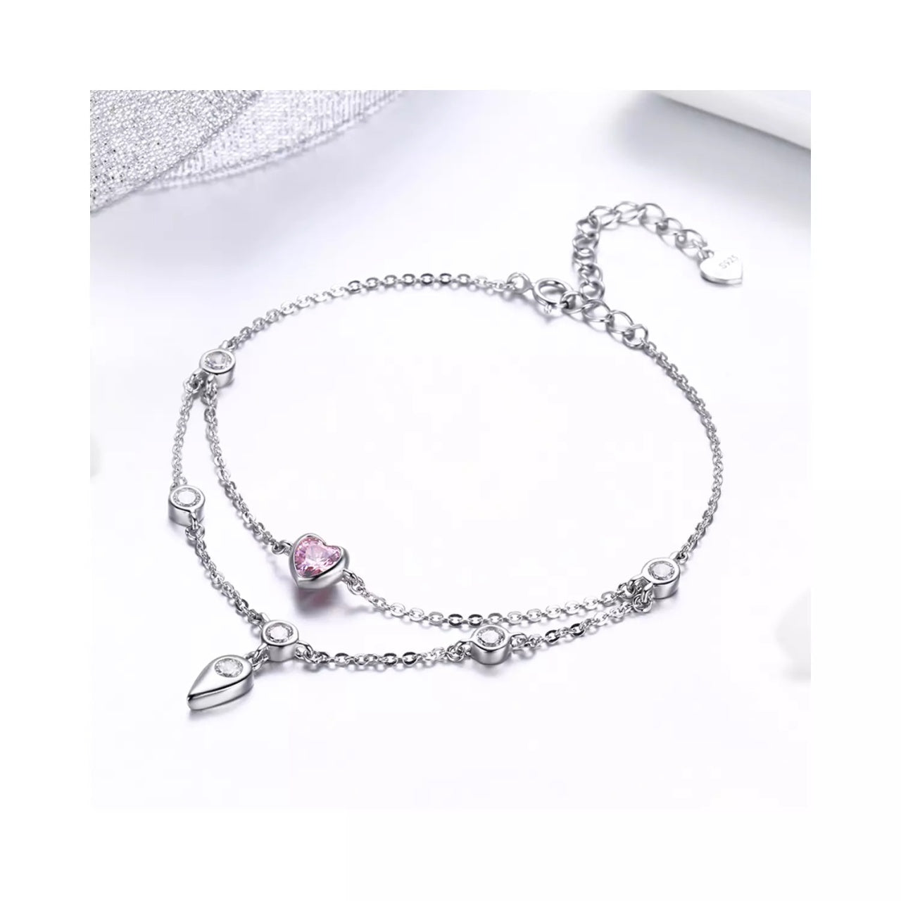 Bratara din argint Pink Sweetheart, Argint 925, Pentru Femei 3.29g