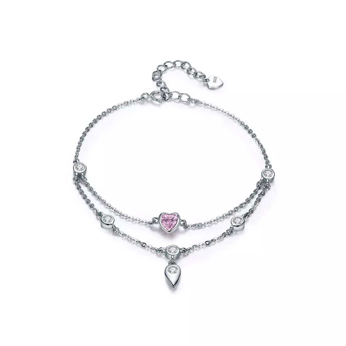 Bratara din argint Pink Sweetheart, Argint 925, Pentru Femei 3.29g