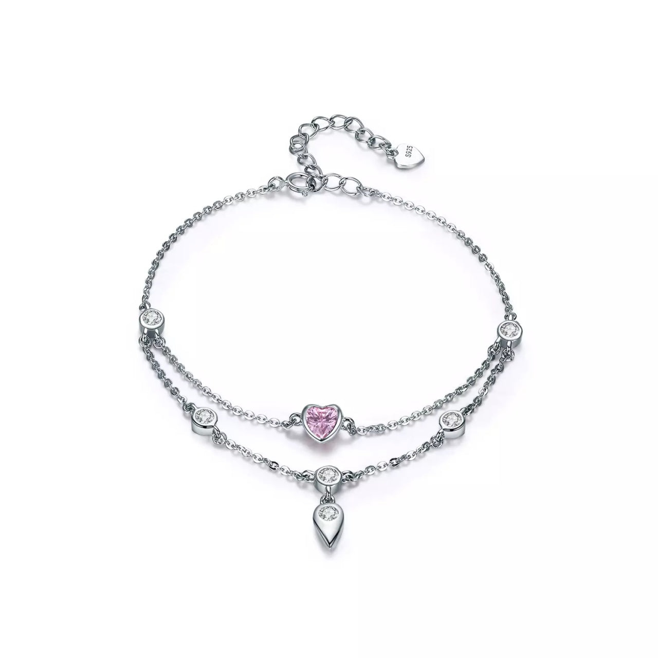 Bratara din argint Pink Sweetheart, Argint 925, Pentru Femei 3.29g