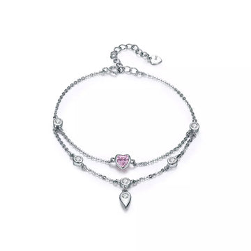 Bratara din argint Pink Sweetheart, Argint 925, Pentru Femei 3.29g