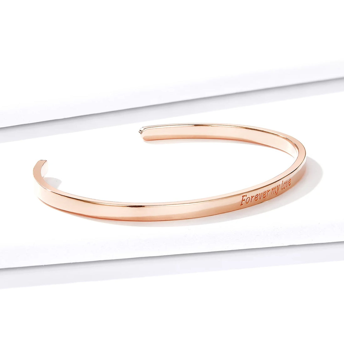 Bratara din argint Rose Gold Forever my Love, Argint 925, Pentru Femei