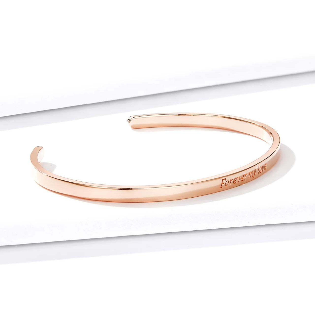 Bratara din argint Rose Gold Forever my Love, Argint 925, Pentru Femei