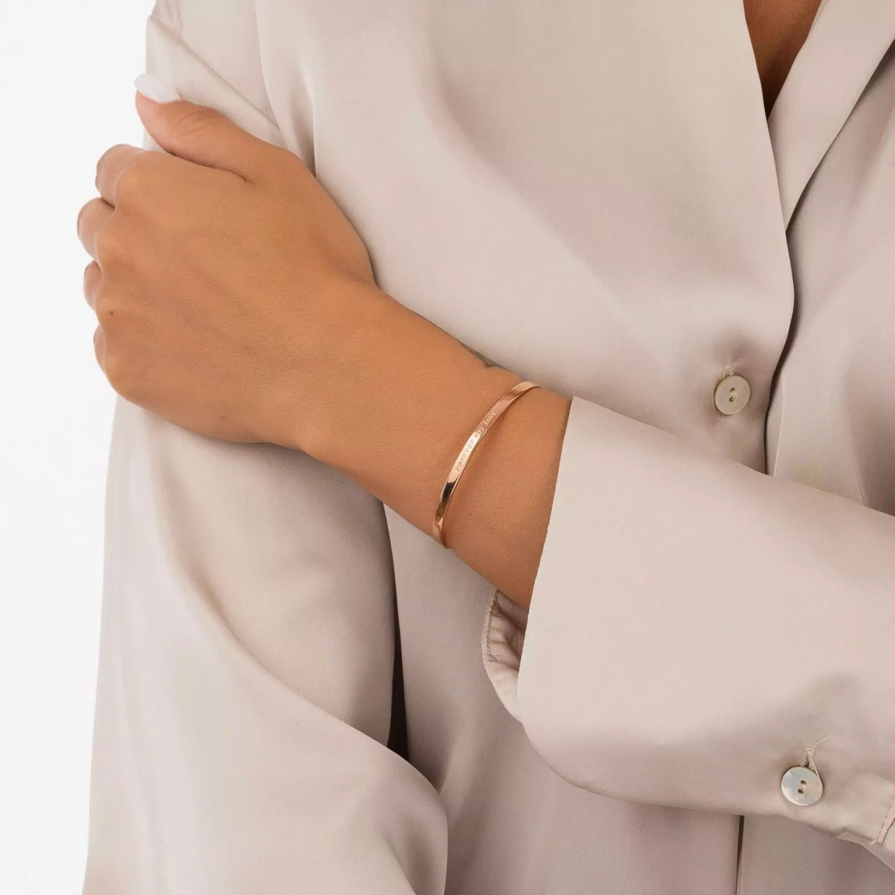 Bratara din argint Rose Gold Forever my Love, Argint 925, Pentru Femei