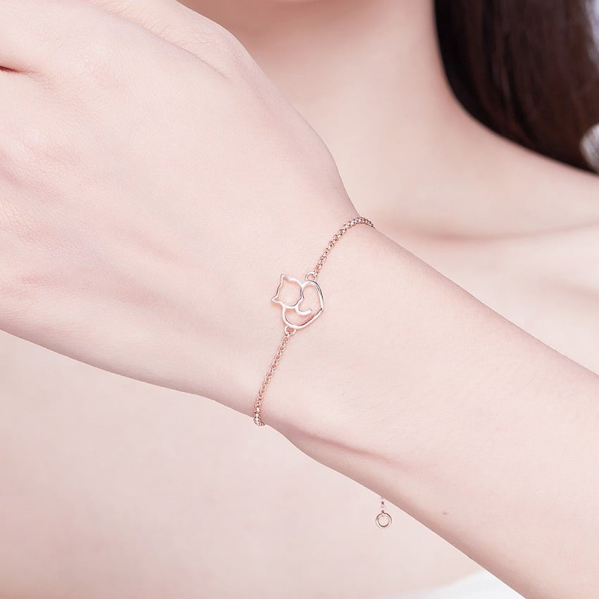 Bratara Din Argint 925 Rose - PISICA 1.7g