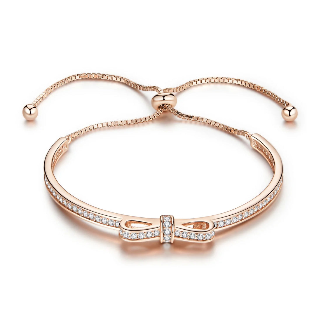 Bratara din argint Rose Studded Bow, Argint 925, Pentru Femei