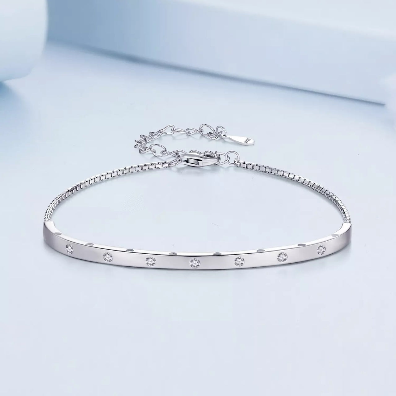 Bratara din argint Shiny Small Crystal, Argint 925, Pentru Femei