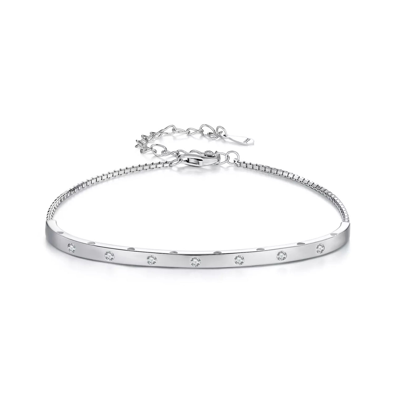 Bratara din argint Shiny Small Crystal, Argint 925, Pentru Femei