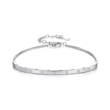 Bratara din argint Shiny Small Crystal, Argint 925, Pentru Femei