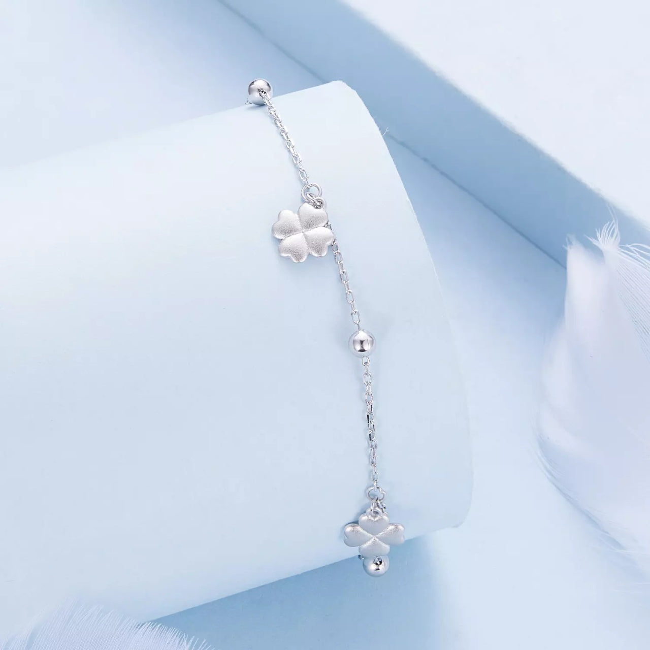 Bratara din argint Silver Simple Clovers, Argint 925, Pentru Femei
