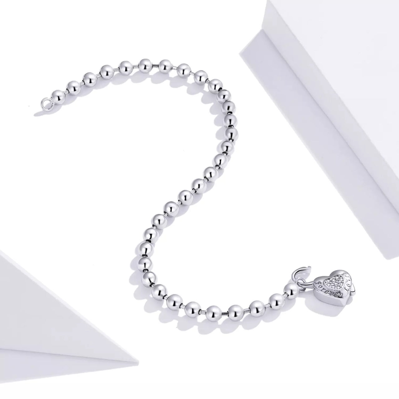 Bratara din argint Simple Beads, Argint 925, Pentru Femei