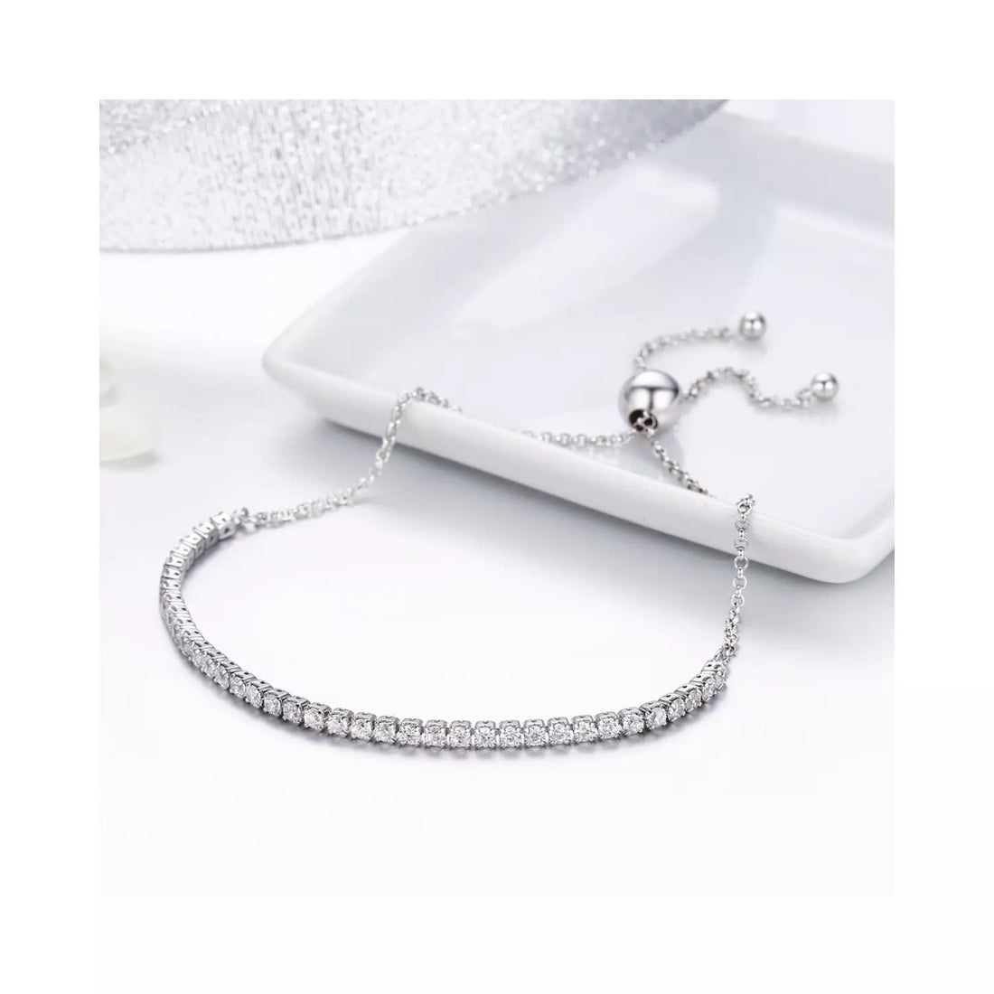 Bratara din argint Sparkling Tennis clear, Argint 925, Pentru Femei 3.32g