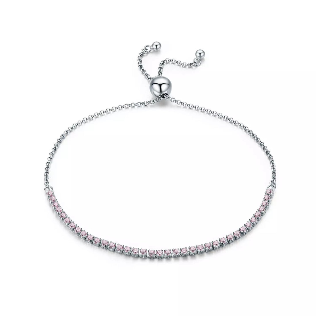 Bratara din argint Sparkling Tennis pink, Argint 925, Pentru Femei