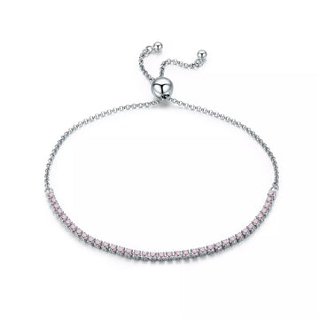 Bratara din argint Sparkling Tennis pink, Argint 925, Pentru Femei