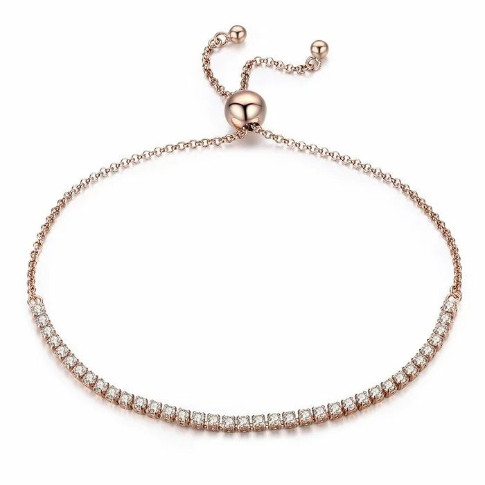 Bratara din argint Sparkling Tennis rose gold, Argint 925, Pentru Femei