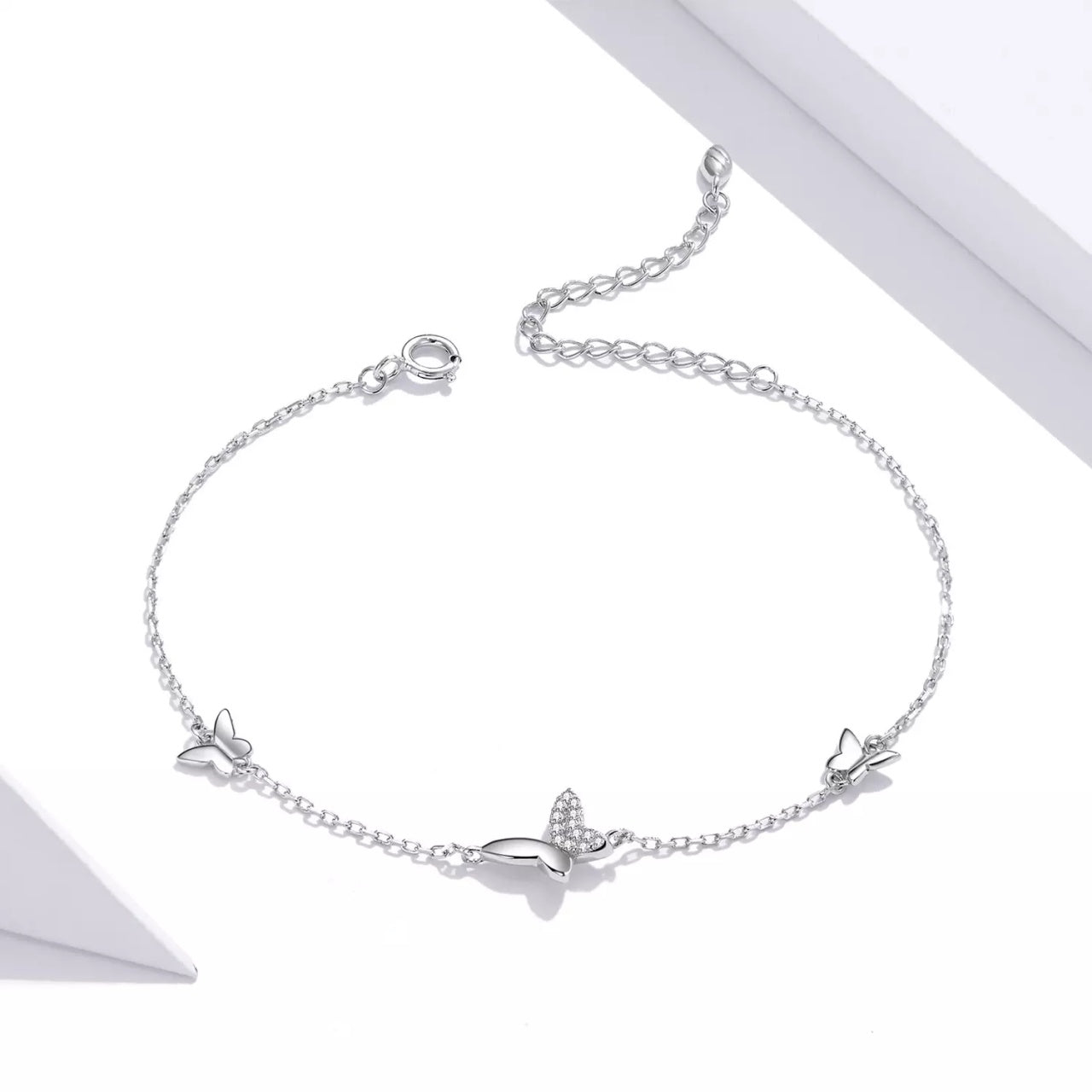 Bratara din argint Trio Butterflies, Argint 925, Pentru Femei