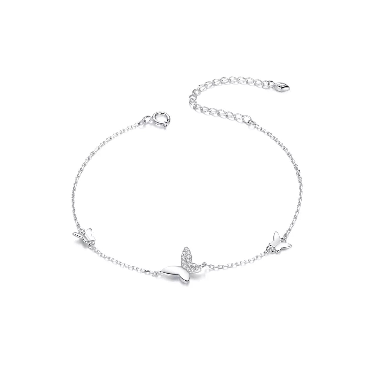 Bratara din argint Trio Butterflies, Argint 925, Pentru Femei
