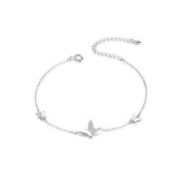 Bratara din argint Trio Butterflies, Argint 925, Pentru Femei