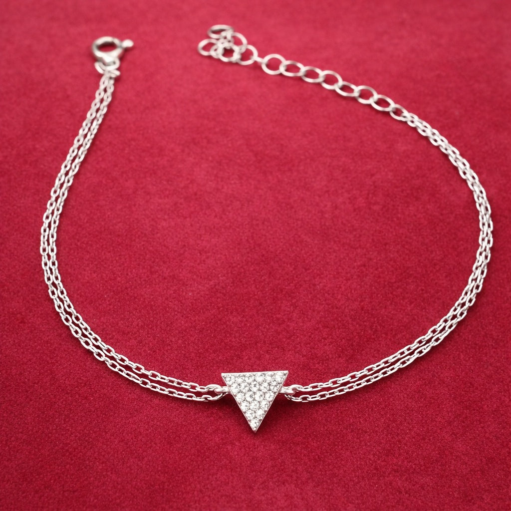 Bratara din Argint 925 Triunghi Echilateral cu Zirconii 1.70g