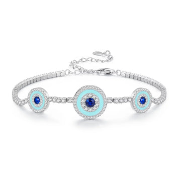 Bratara din argint Turquoise Eye, Argint 925, Pentru Femei 5.27g