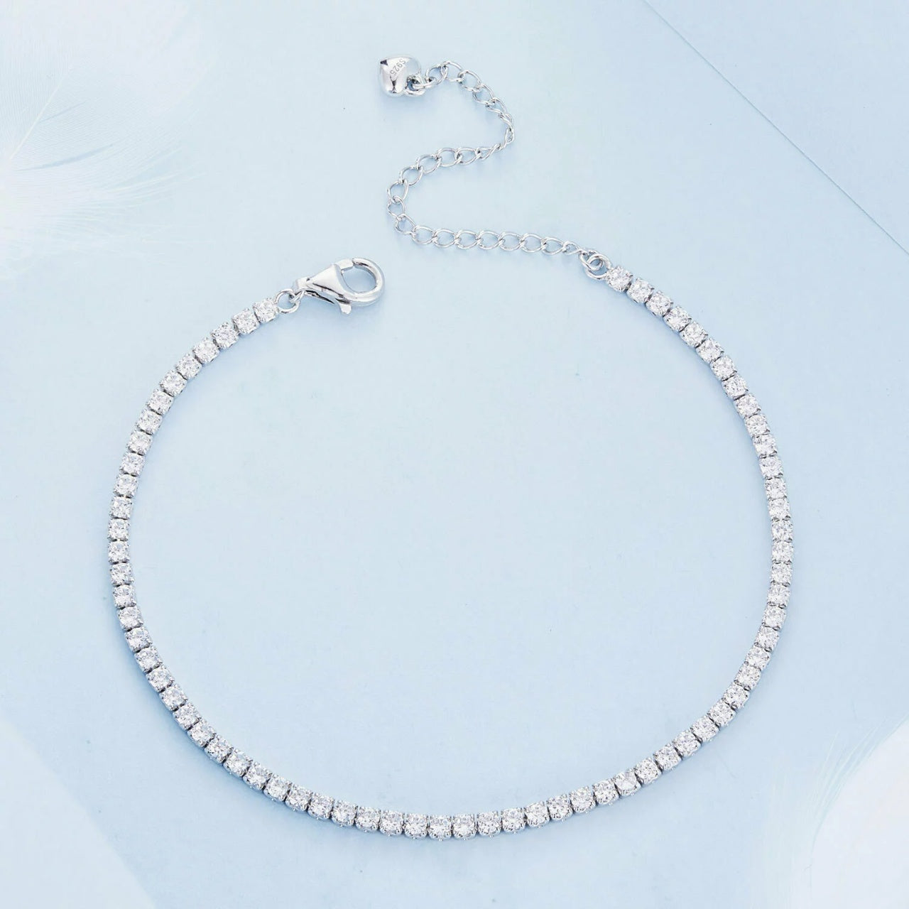 Bratara din argint White Crystal Tennis, Argint 925, Pentru Femei 4g