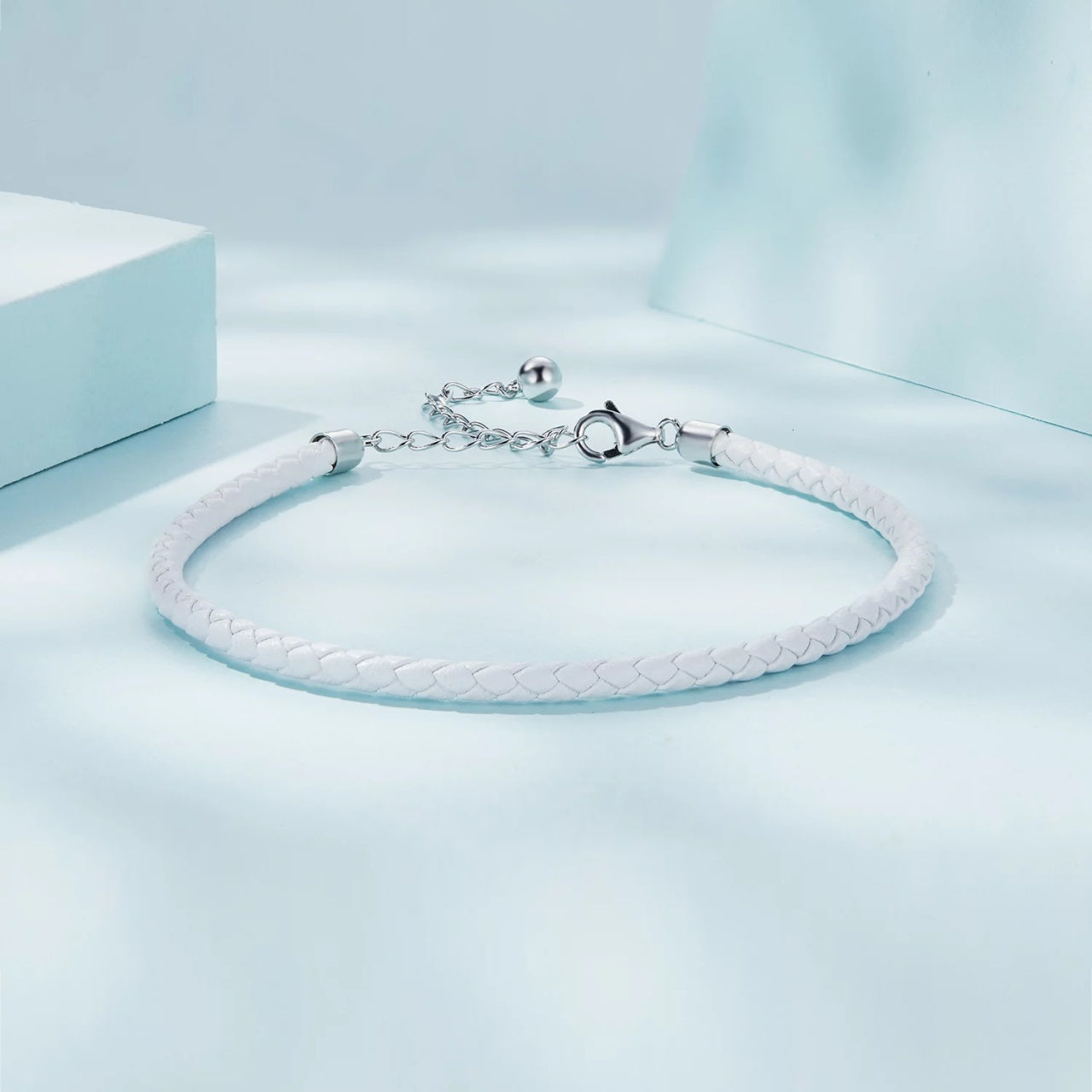 Bratara din argint White Leather, Argint 925, Pentru Femei 2.03g