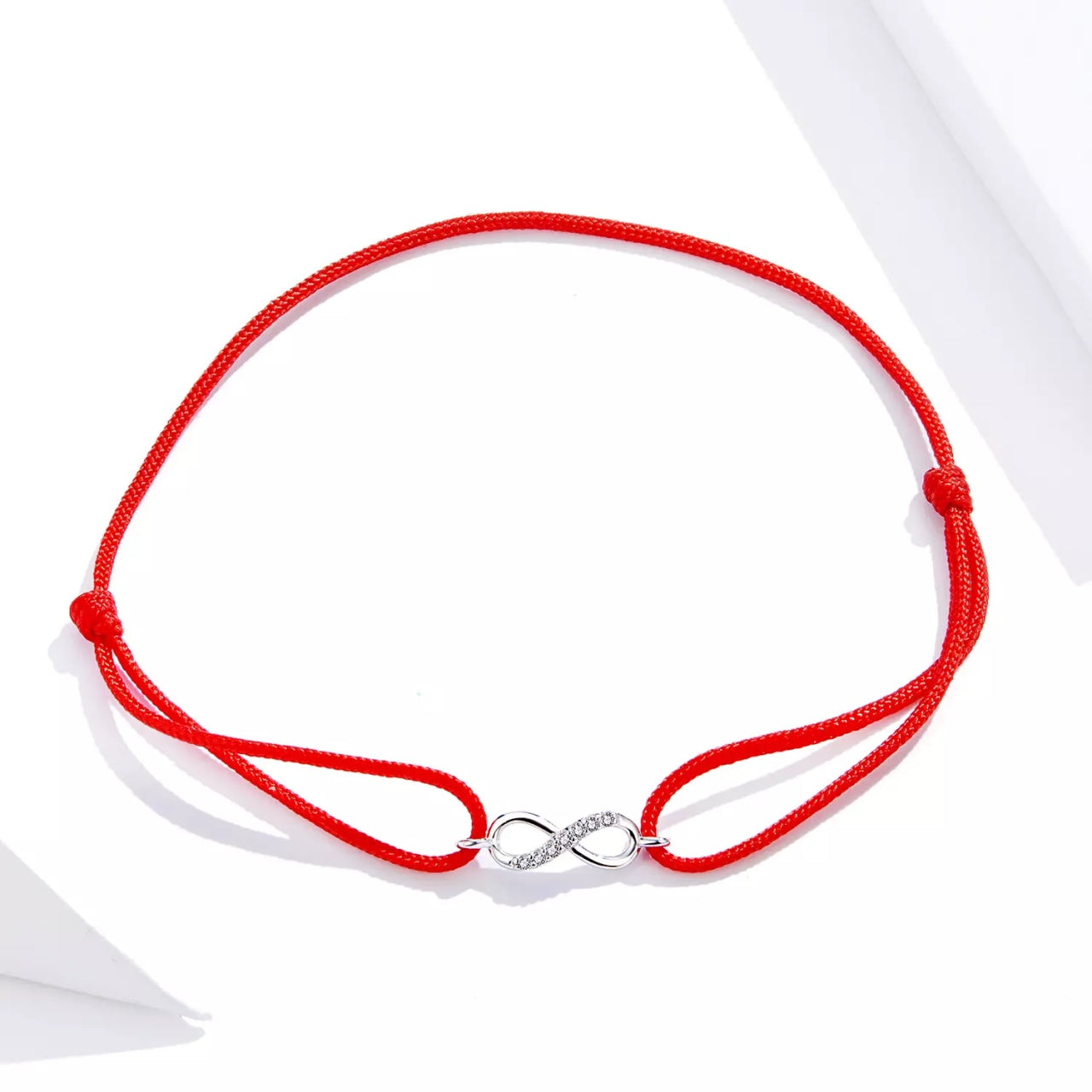 Bratara din snur Red Rope Infinite Gift, Argint 925, Pentru Femei