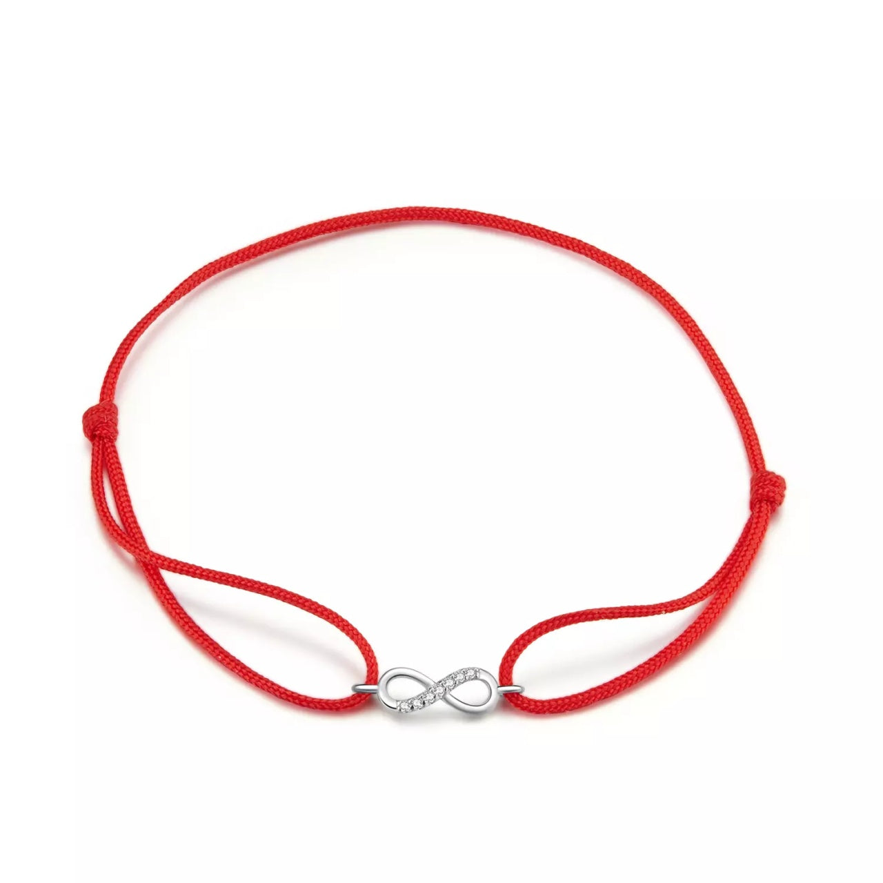 Bratara din snur Red Rope Infinite Gift, Argint 925, Pentru Femei