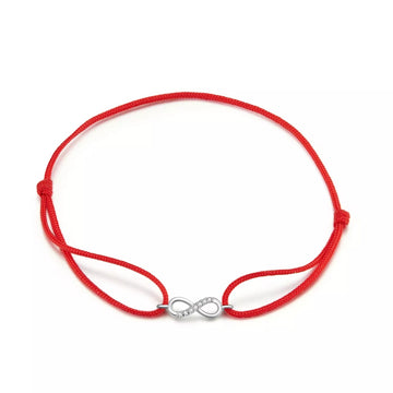 Bratara din snur Red Rope Infinite Gift, Argint 925, Pentru Femei