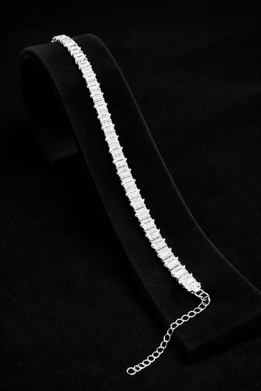 Brățară elegantă din Argint 925 cu pietre dreptunghiulare strălucitoare 12.4g