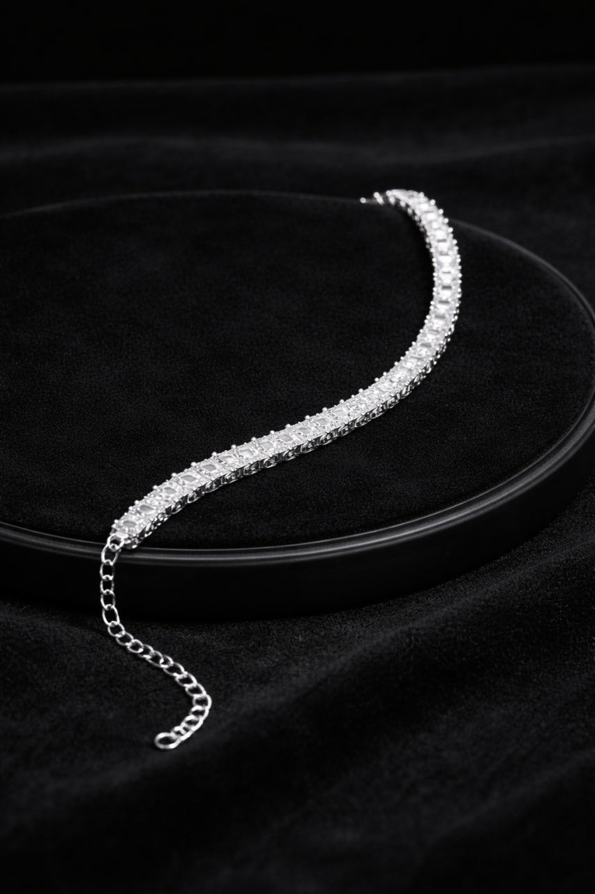 Brățară elegantă din Argint 925 cu pietre dreptunghiulare strălucitoare 12.4g