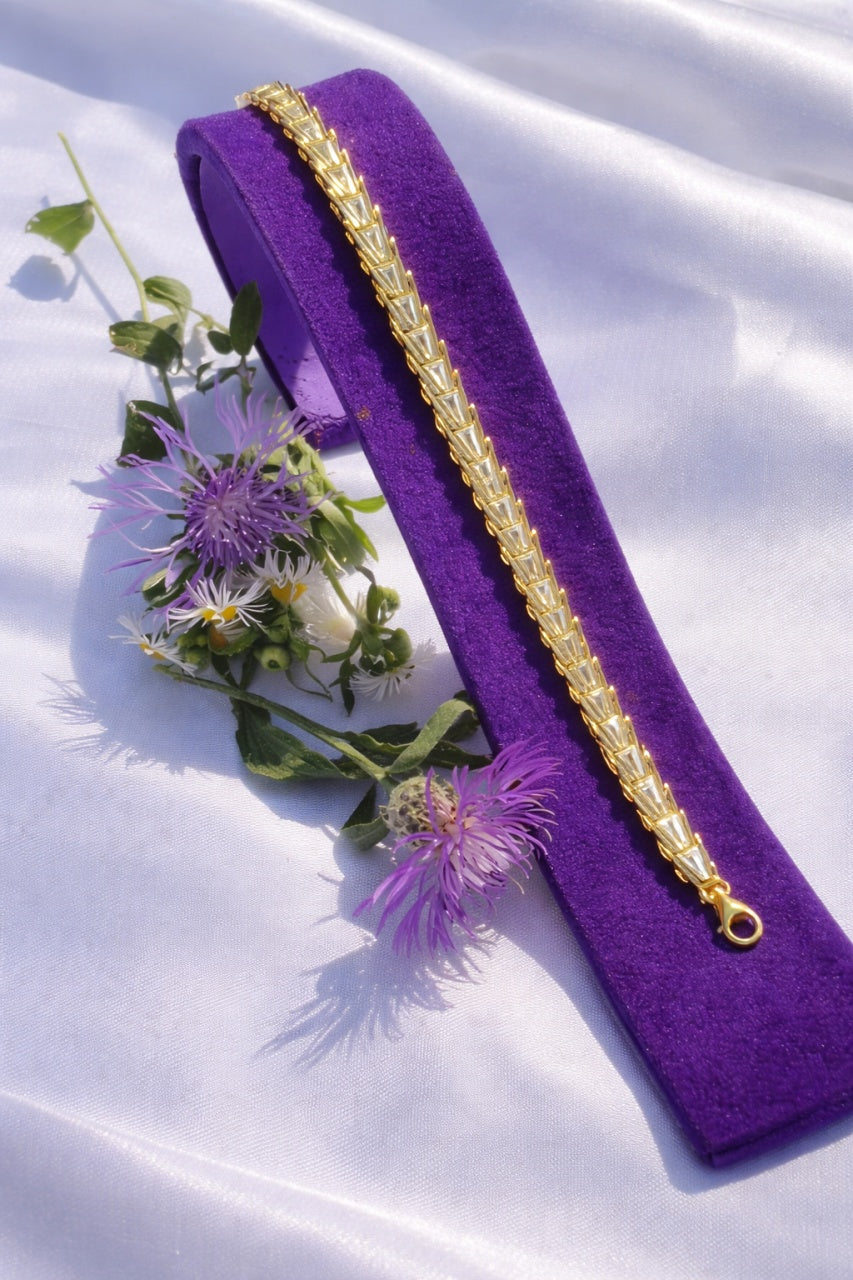 Brățara Tenis din Argint 925 -Auriu – Magia Strălucirii Infinite în Eleganță Pură" 12.5g