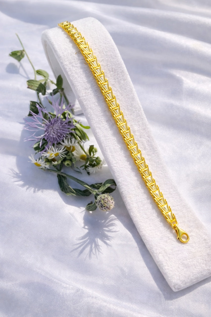 Brățara Tenis din Argint 925 -Auriu – Magia Strălucirii Infinite în Eleganță Pură" 12.5g