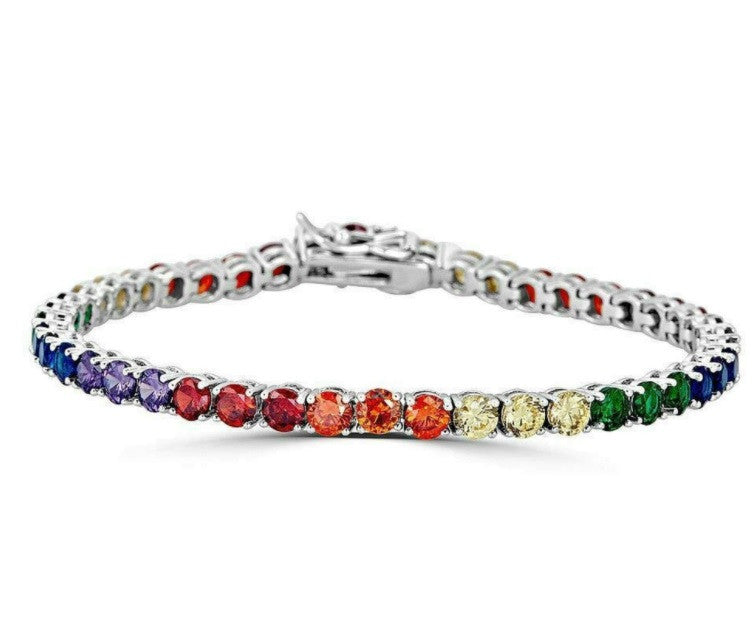 Bratara Tennis Silver Multicolor