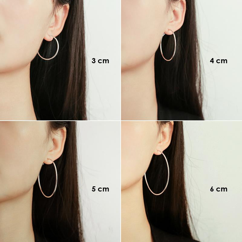 Cercei argint 925 Creole Cerc 2cm,3cm,4cm sau 5 cm