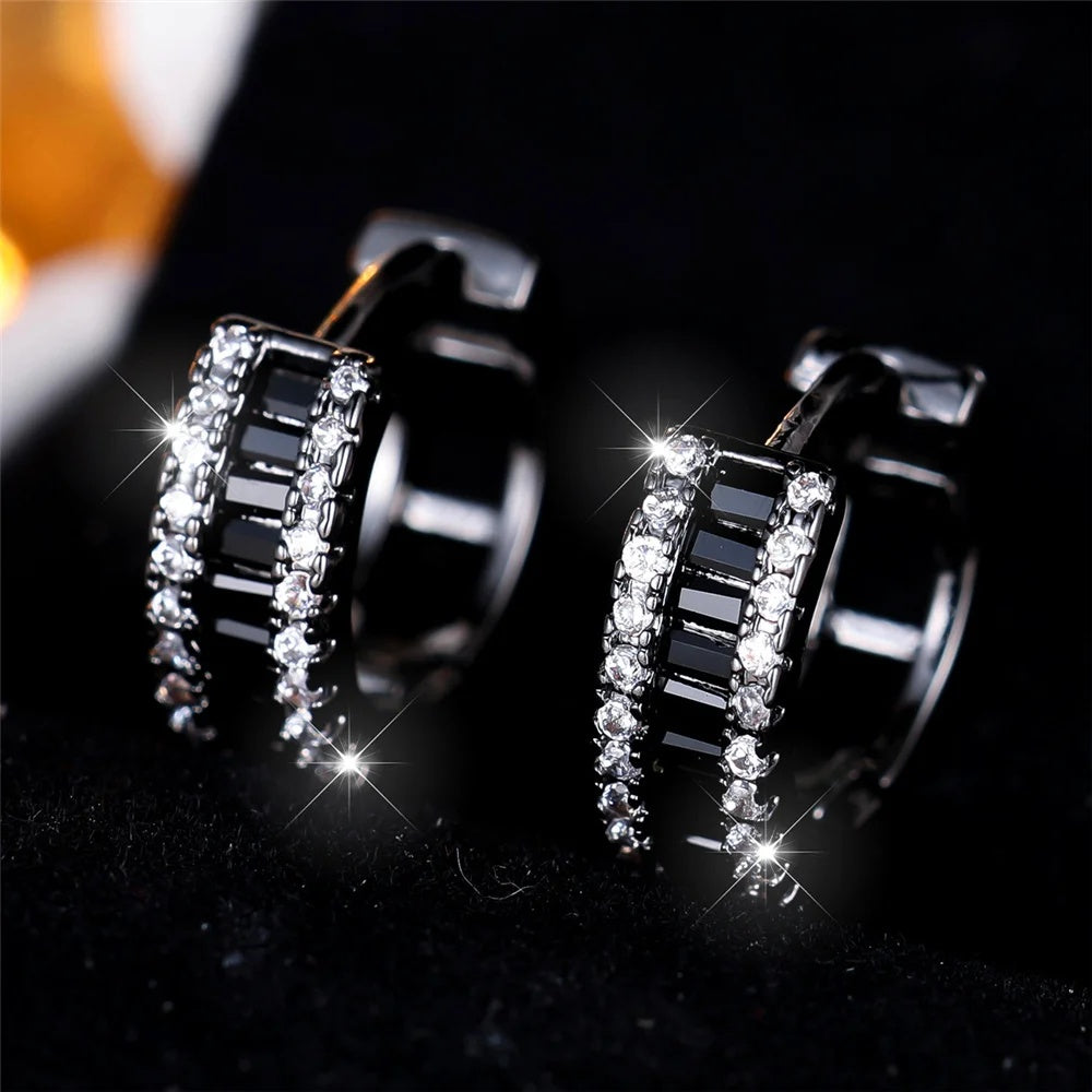 CERCEI Argint 925 cu Zirconii Black 5.1g