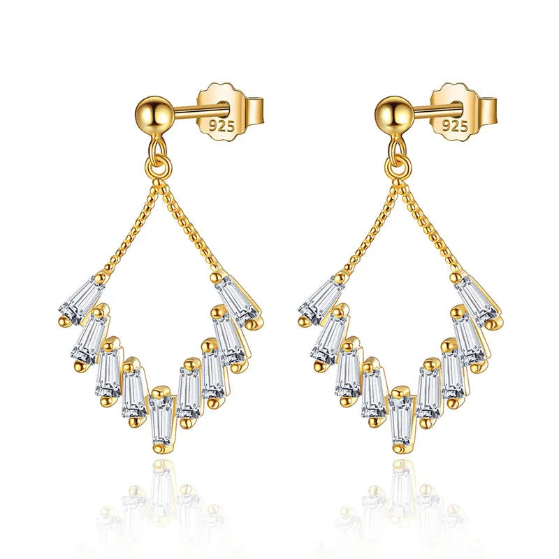 Cercei Argint 925 Gold Cu zirconiu placati cu aur 2.7g
