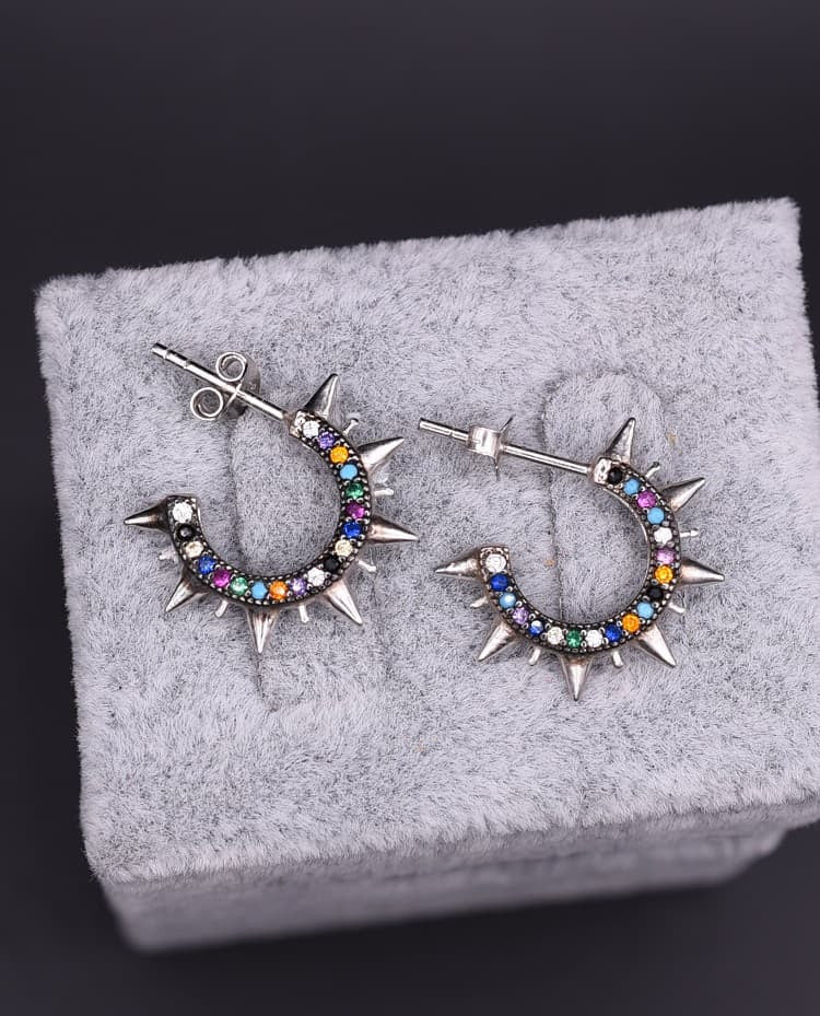 Cercei argint 925 Multicolor Punk 3.5g